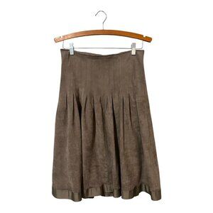 Love & Liberty Suede Skirt Taupe Women's Size Medium Knee Length Lined Modest